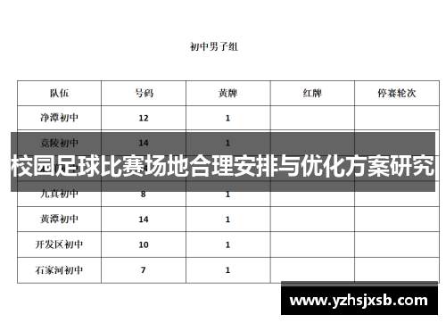 校园足球比赛场地合理安排与优化方案研究